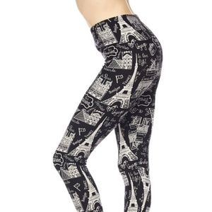 Buttery Soft Eiffel Tower Peachskin Leggings